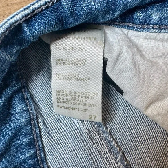 AG-ED Ex-Boyfriend Slouchy Jeans Size 27 Italian Denim Raw Hem - Picture 12 of 16